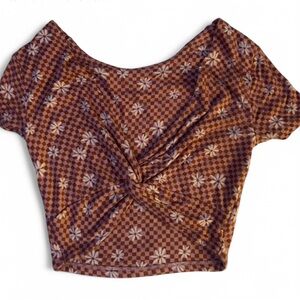 Brown Floral Women's Top